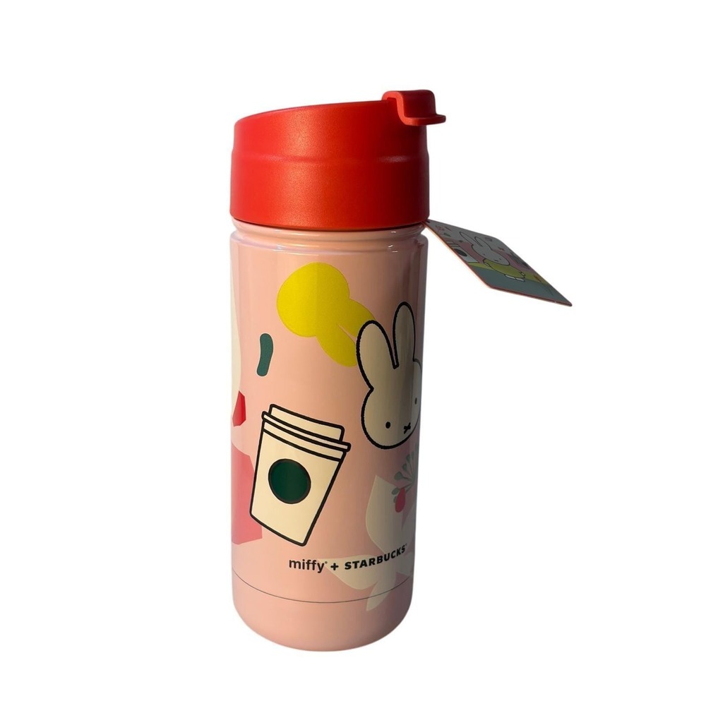 Starbucks x Miffy Stainless Steel Travel Tumbler 16oz Pink Red Lid New